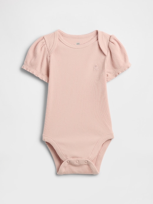 Image number 1 showing, Baby First Favorites TinyRib Puff-Sleeve Bodysuit