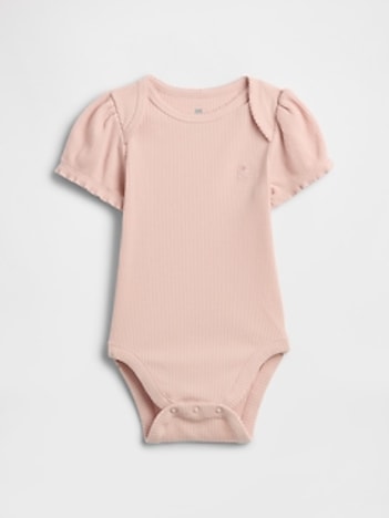 Baby First Favorites TinyRib Puff-Sleeve Bodysuit