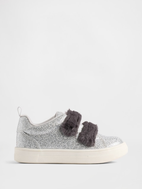 Toddler Vegan Fur Glitter Sneakers