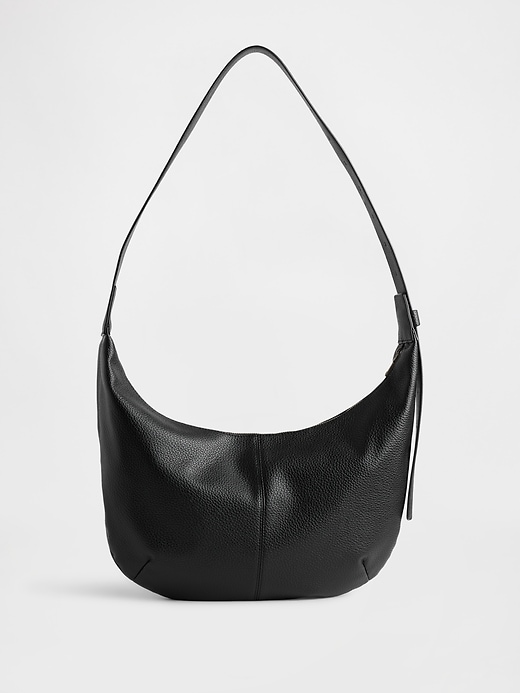 Image number 1 showing, Vegan Pebble Leather Slouchy Crossbody Bag