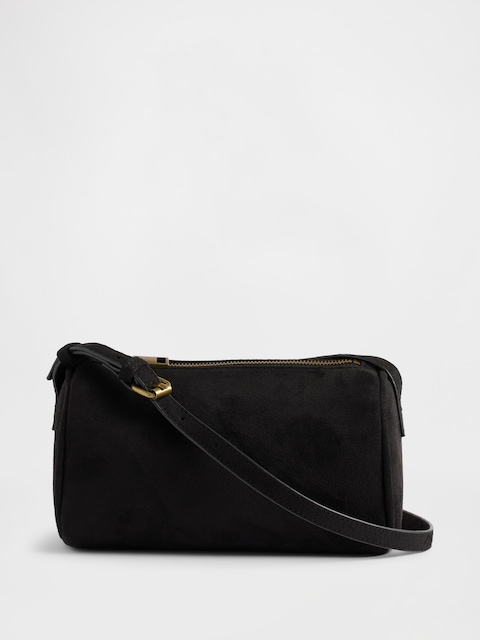 Vegan Suede Barrel Bag