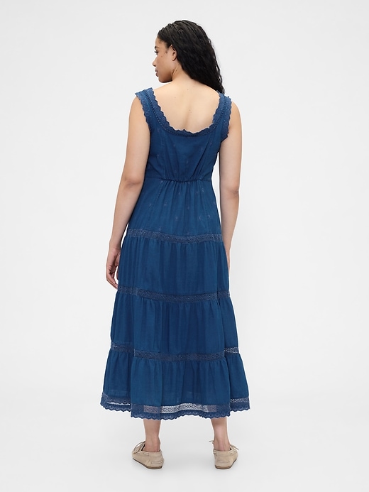 Image number 6 showing, Lace-Trim Tiered Maxi Dress