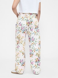 High Rise Floral Barrel Jeans