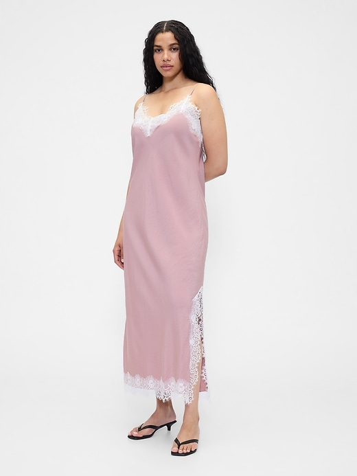 Image number 5 showing, Lace-Trim Maxi Slip Dress