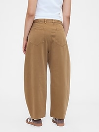 Mid Rise Twill Barrel Pants
