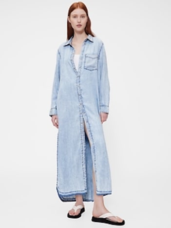 GapStudio Draped Denim Shirtdress