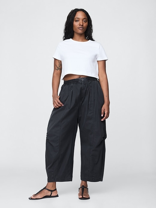 Image number 2 showing, Mid Rise Twill Barrel Pants