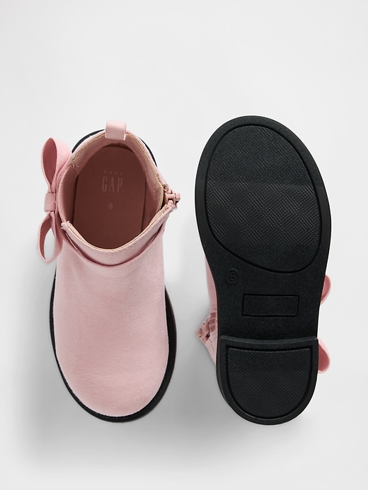 Image number 3 showing, Toddler Vegan Suede Bow Chelsea Boots