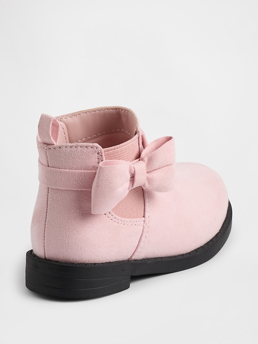 Image number 4 showing, Toddler Vegan Suede Bow Chelsea Boots