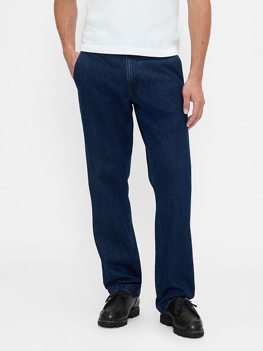 2 of 8 showing, with the color dark wash of product Straight Trouser Jeans