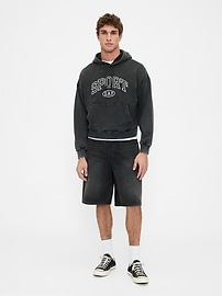 Heavyweight Oversized Crop Logo Hoodie