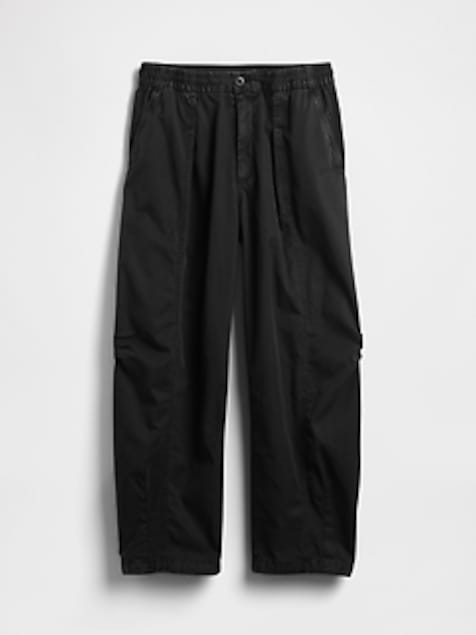 Mid Rise Twill Barrel Pants