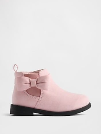 Toddler Vegan Suede Bow Chelsea Boots