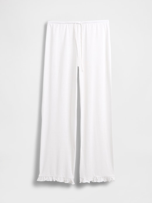 Image number 4 showing, Linen-Blend Ruffle PJ Pants