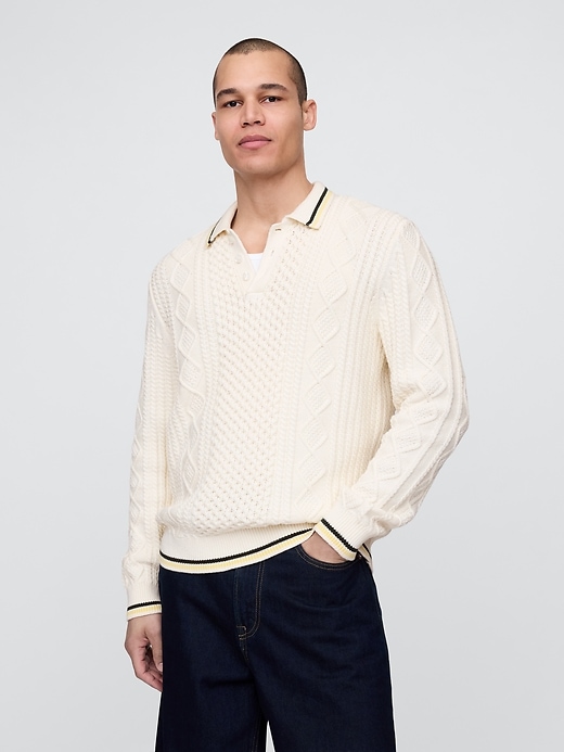 Image number 1 showing, Gap × Malbon Cable-Knit Sweater