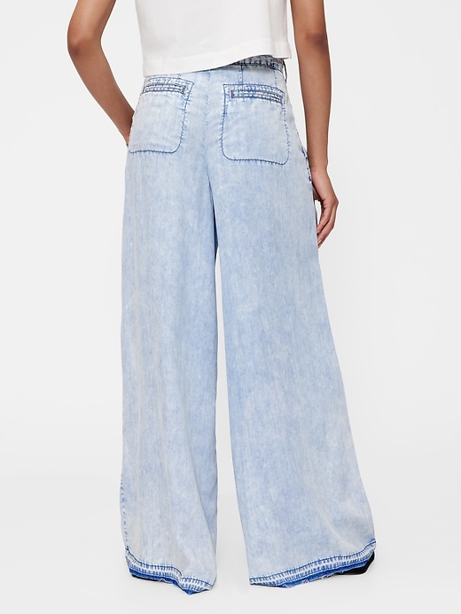 Image number 4 showing, GapStudio High Rise Draped Denim Trousers