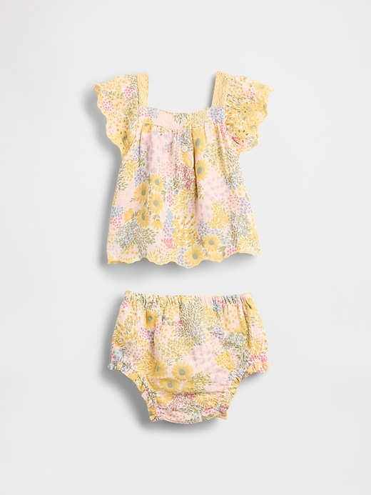 Baby Cotton Gauze Floral Outfit Set