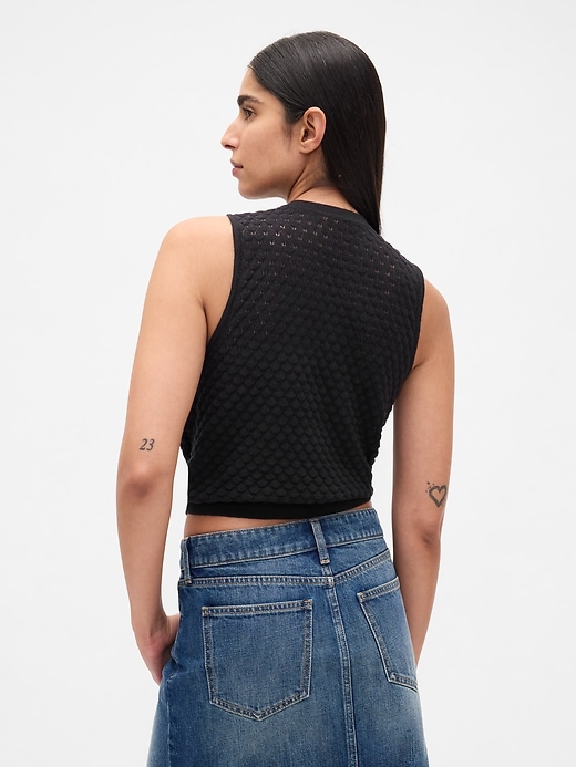 2 of 8 showing, with the color Black of product Lightweight CashSoft Crop Tank Top