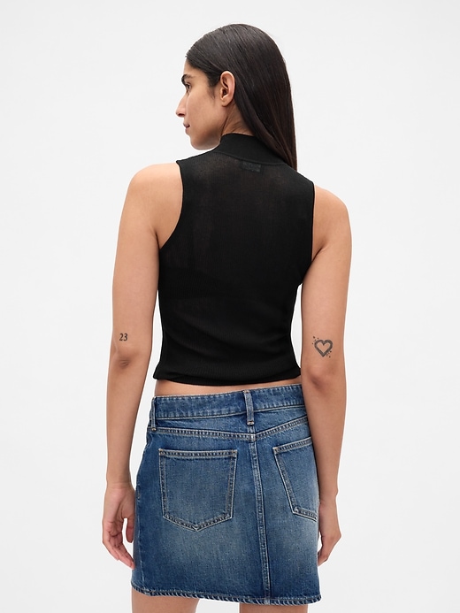 Image number 2 showing, Sheer Rib Mockneck Tank Top