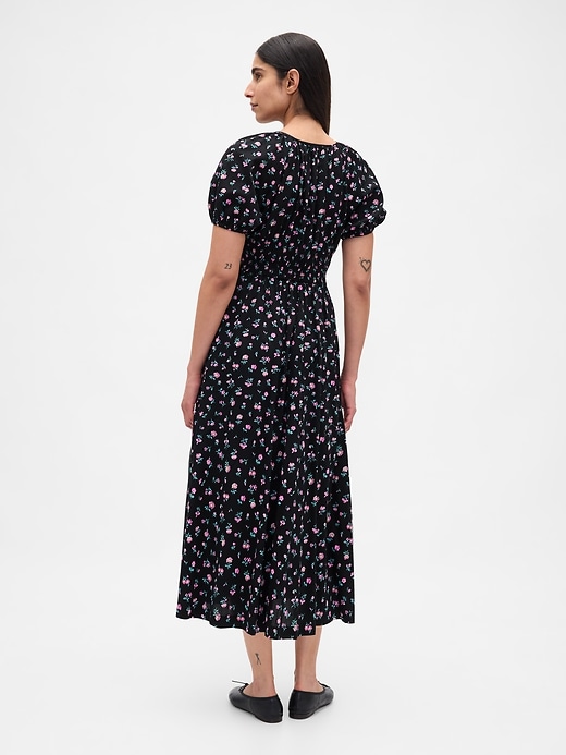 Image number 2 showing, Puff-Sleeve Midi Dress