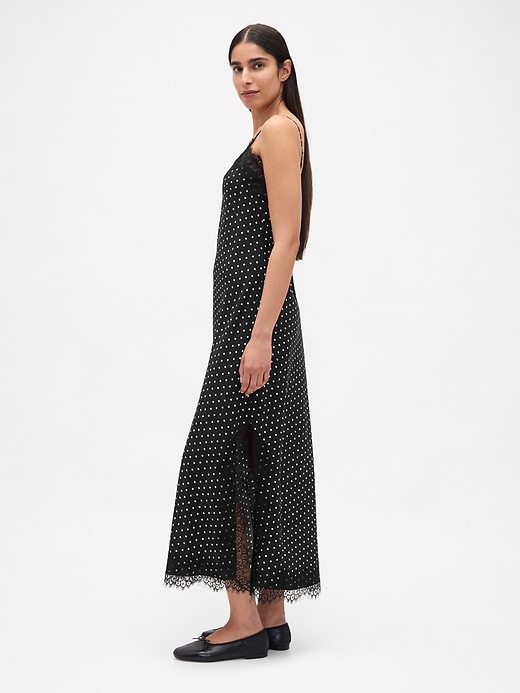 Image number 3 showing, Lace-Trim Maxi Slip Dress