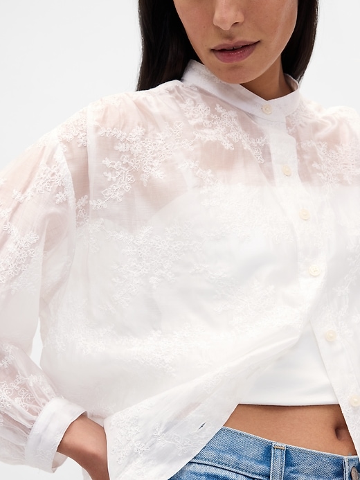 Image number 4 showing, Sheer Voile Floral Shirt