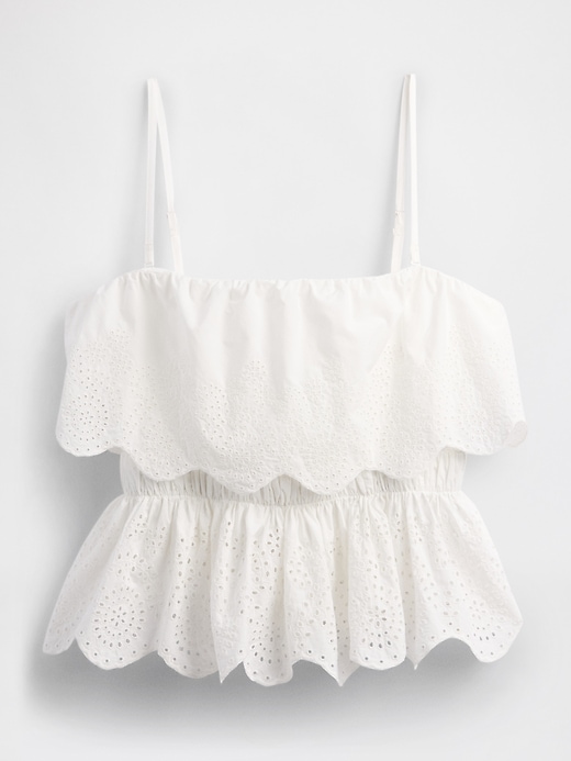 Image number 5 showing, Poplin Eyelet Ruffle Top