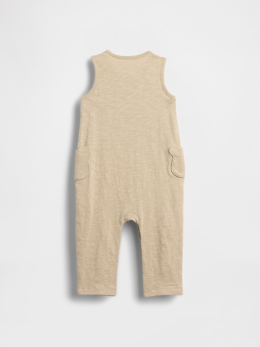 Image number 2 showing, Baby Organic Cotton Bear Pocket One-Piece