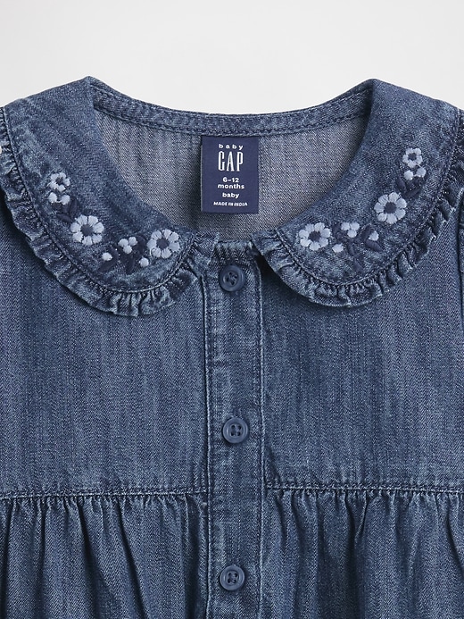Image number 3 showing, Baby Denim Collared One-Piece