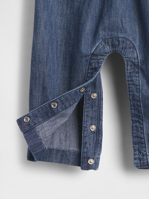Image number 4 showing, Baby Denim Collared One-Piece