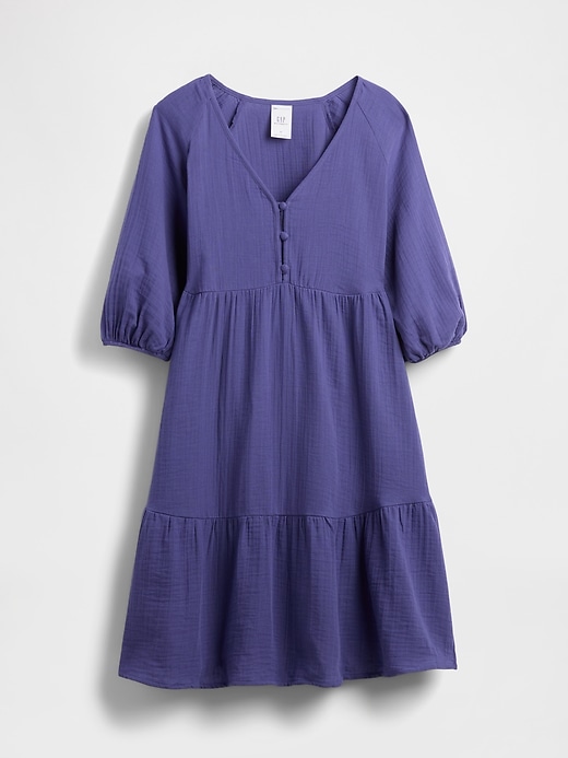 Image number 1 showing, Maternity Crinkle Gauze Tiered Dress