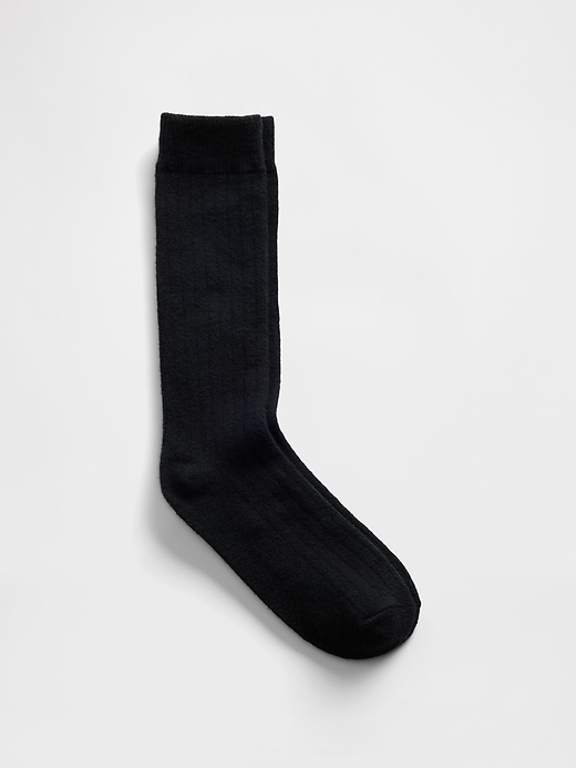 1 of 8 showing, with the color true black of product CashSoft Crew Socks