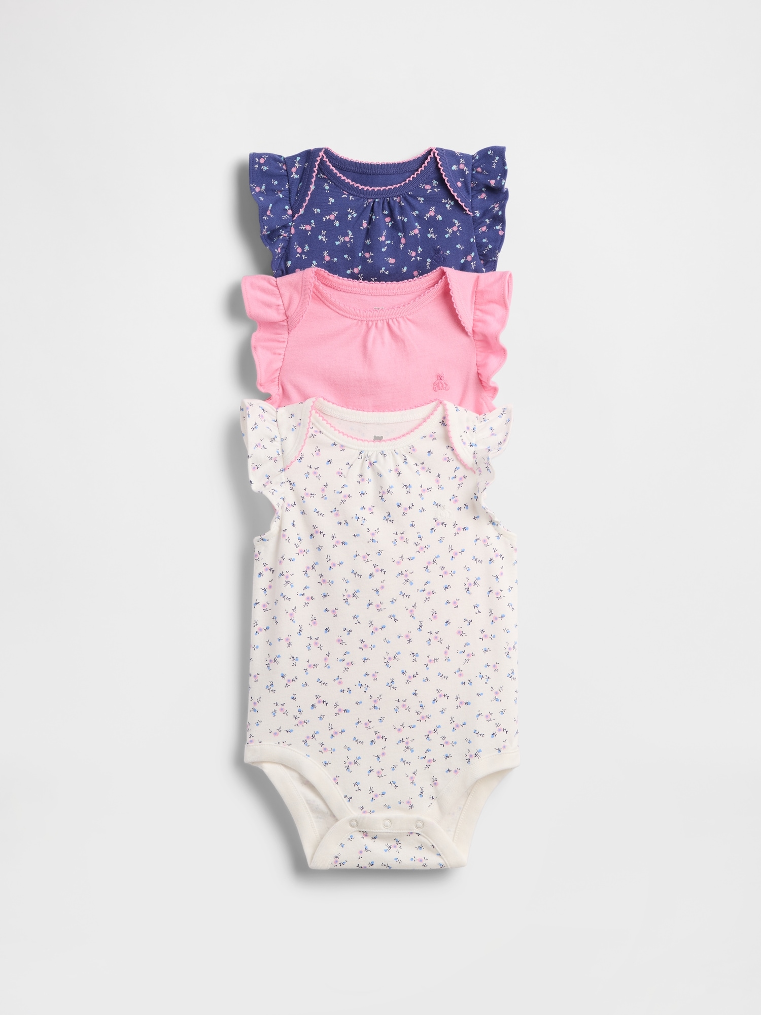 Baby First Favorites Organic Cotton Ruffle Bodysuit (3-Pack)