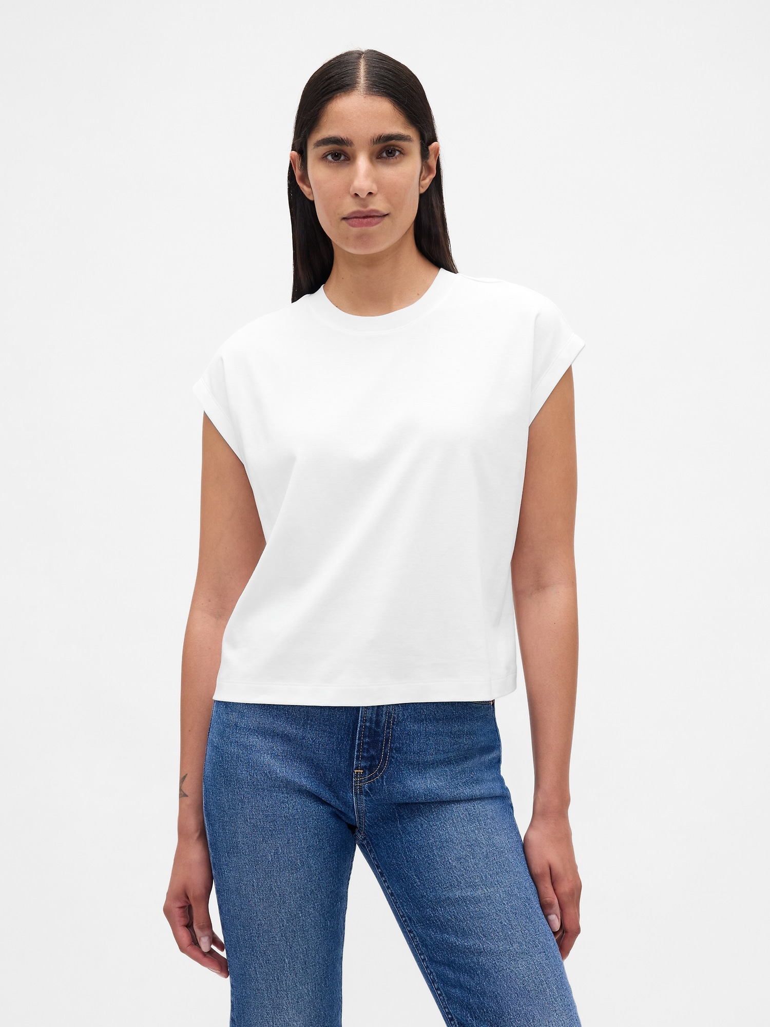Gap Relaxed Crop T-shirt In White