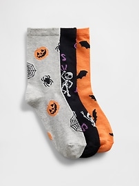View large product image 1 of 1. Kids Halloween Crew Socks (3-Pack)