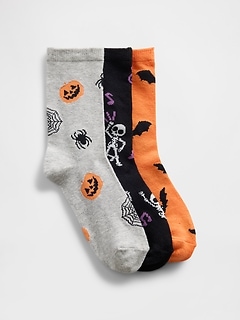 Kids Halloween Crew Socks (3-Pack)