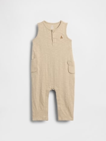 Baby Organic Cotton Bear Pocket One-Piece