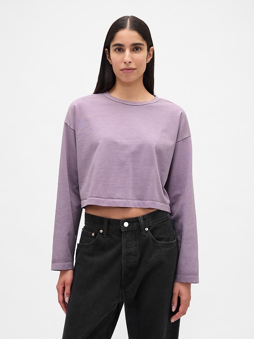 Image number 1 showing, Organic Cotton VintageSoft Heavyweight Crop T-Shirt