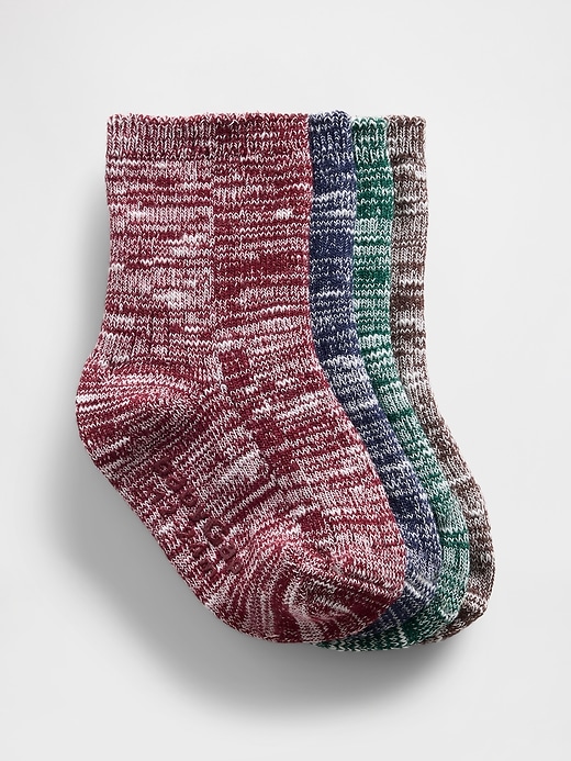 View large product image 1 of 1. Baby & Toddler Marled Crew Socks (4-Pack)