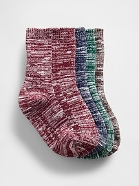 View large product image 1 of 1. Baby & Toddler Marled Crew Socks (4-Pack)