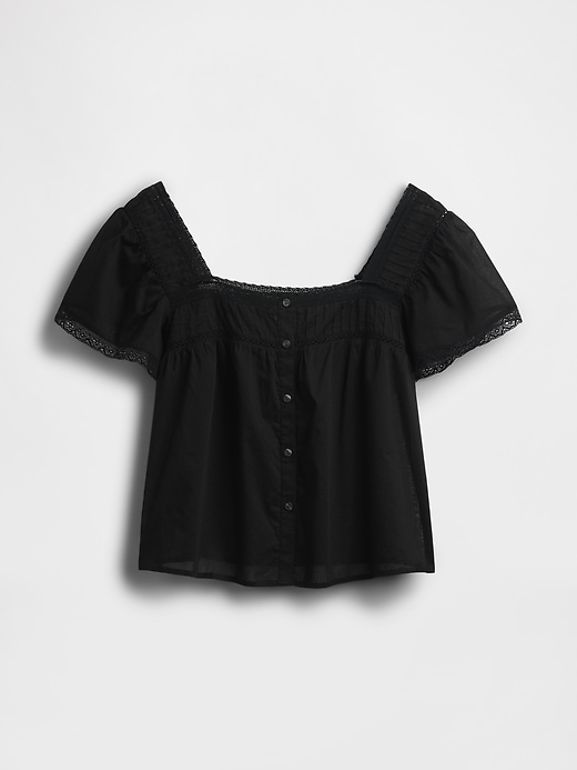 Image number 6 showing, Lace-Trim Square-Neck Top