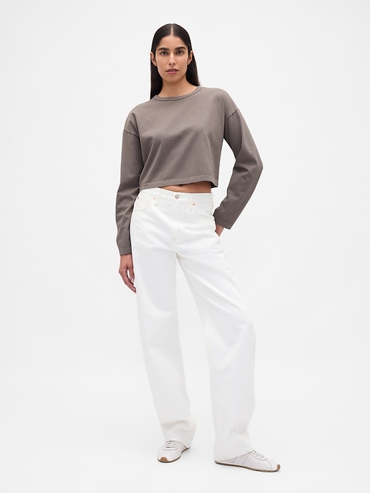 Image number 2 showing, Organic Cotton VintageSoft Heavyweight Crop T-Shirt
