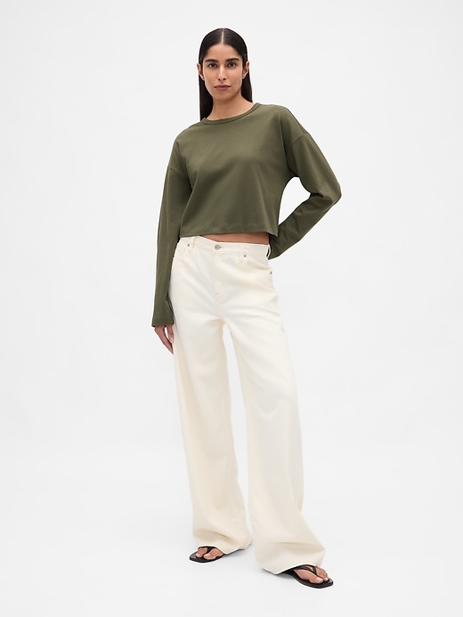 Image number 2 showing, Organic Cotton VintageSoft Heavyweight Crop T-Shirt