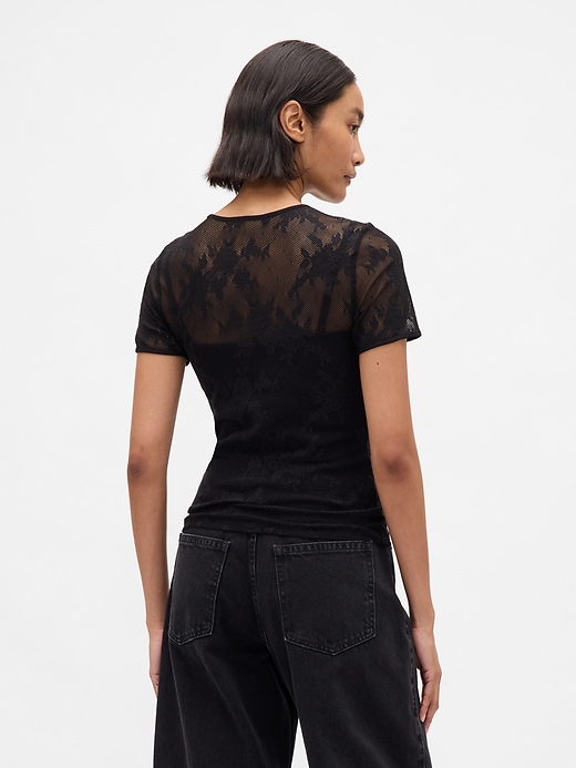 Image number 3 showing, Floral Lace Mesh Top