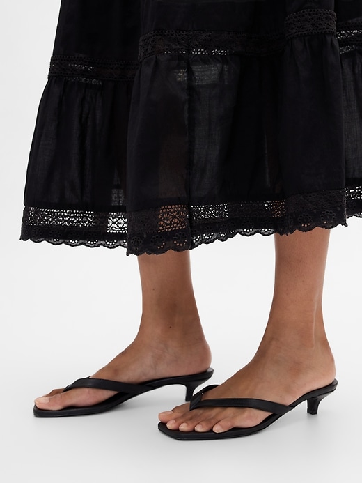 Image number 4 showing, Lace-Trim Tiered Maxi Dress