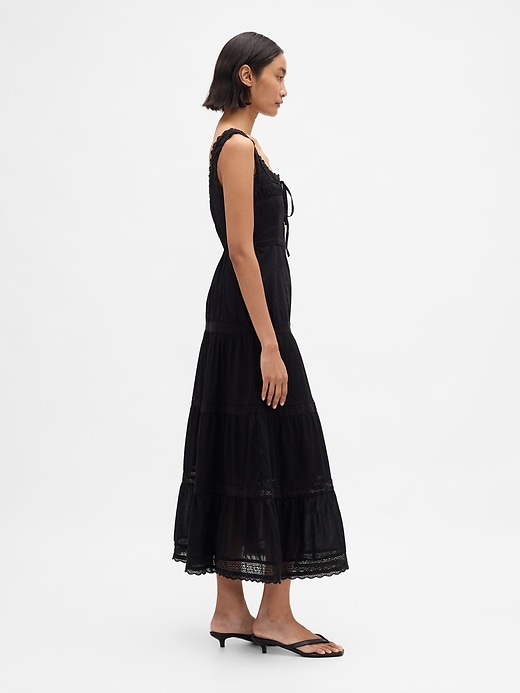 Image number 3 showing, Lace-Trim Tiered Maxi Dress