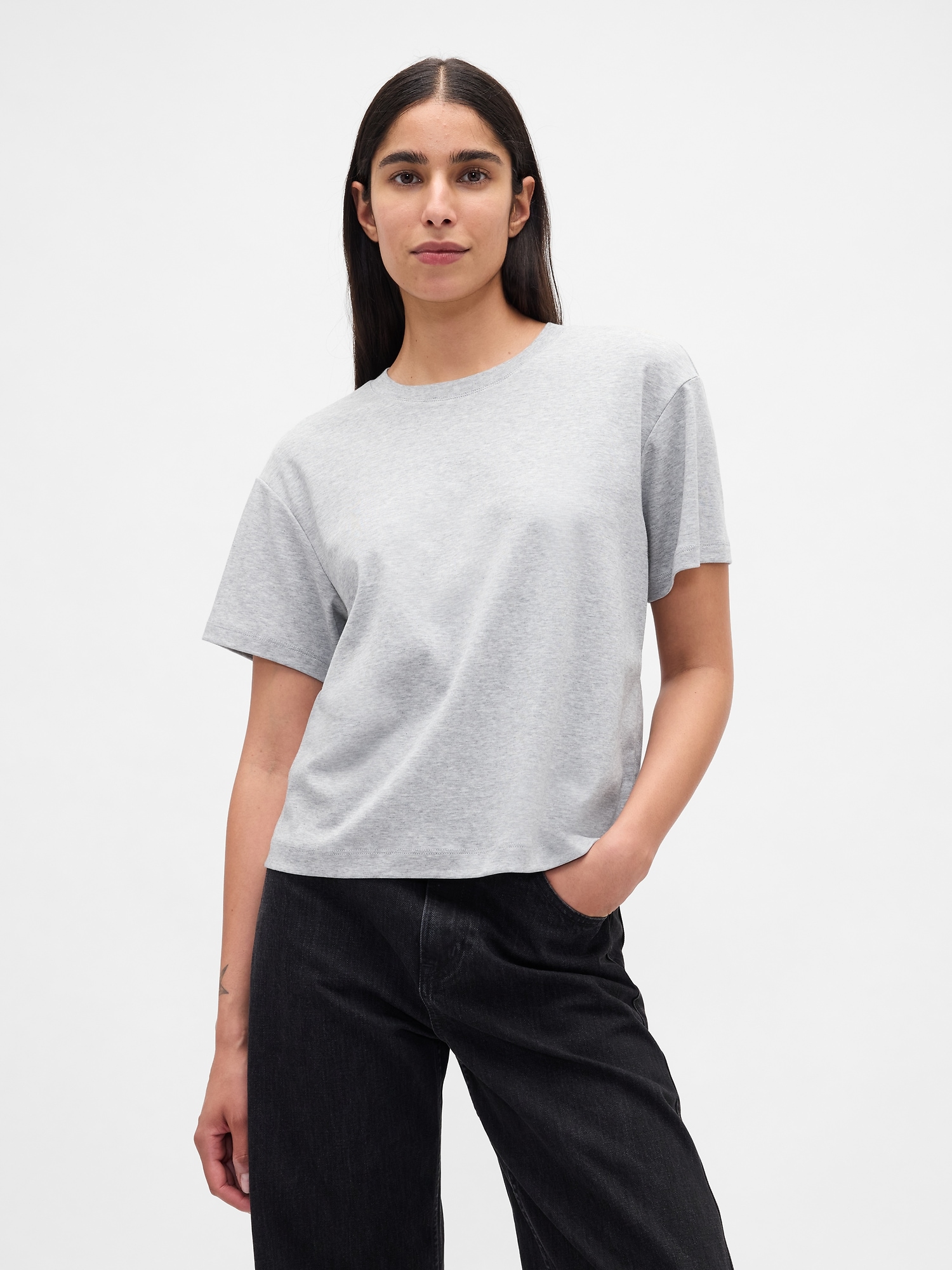 Supima® Cotton Relaxed T-Shirt - Gray