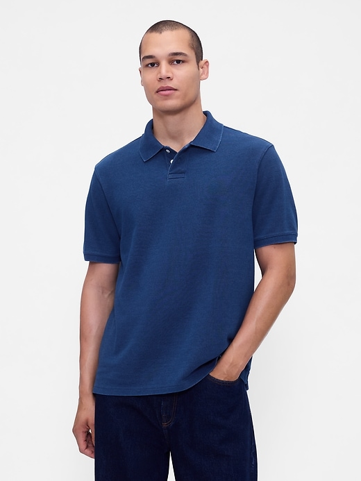 Image number 1 showing, Relaxed Pique Polo Shirt