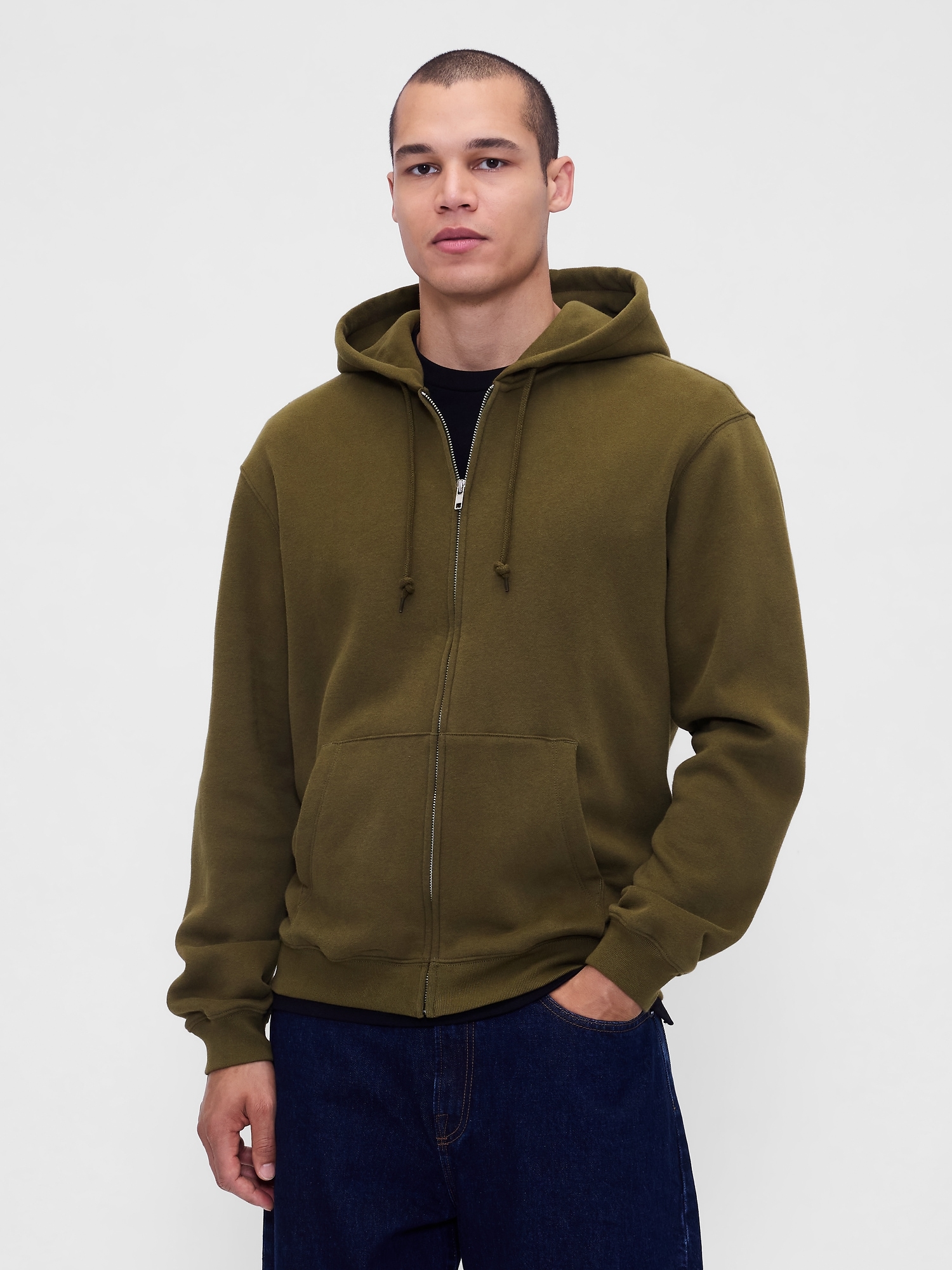 VintageSoft Zip Hoodie - Green