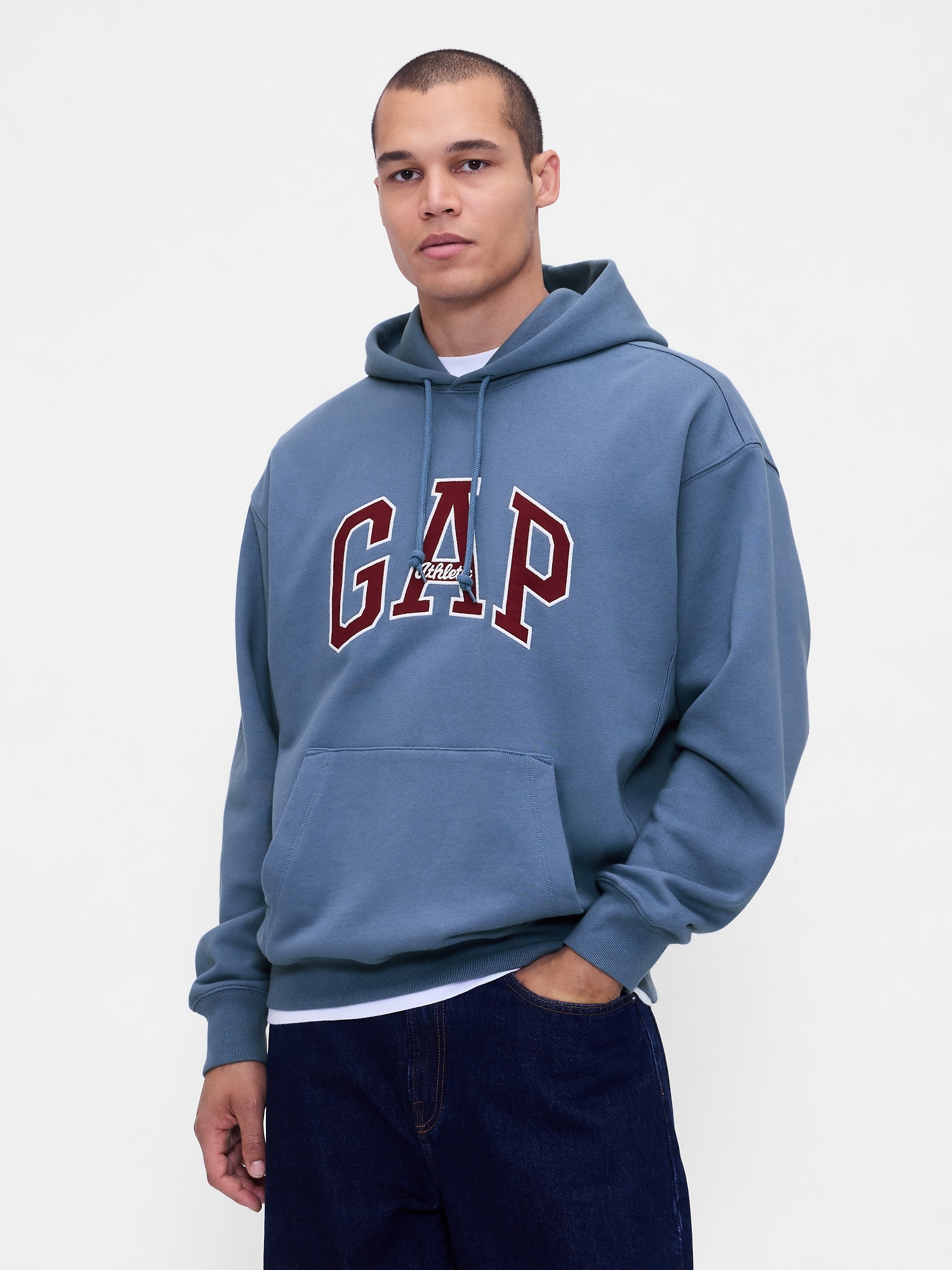 Heavyweight Oversized Logo Hoodie - Blue